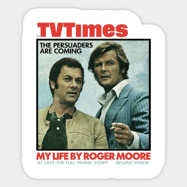 TV Times Tony Curtis Roger Moore Persuaders 1971 Cove Sticker by CelestialCharmCrafts